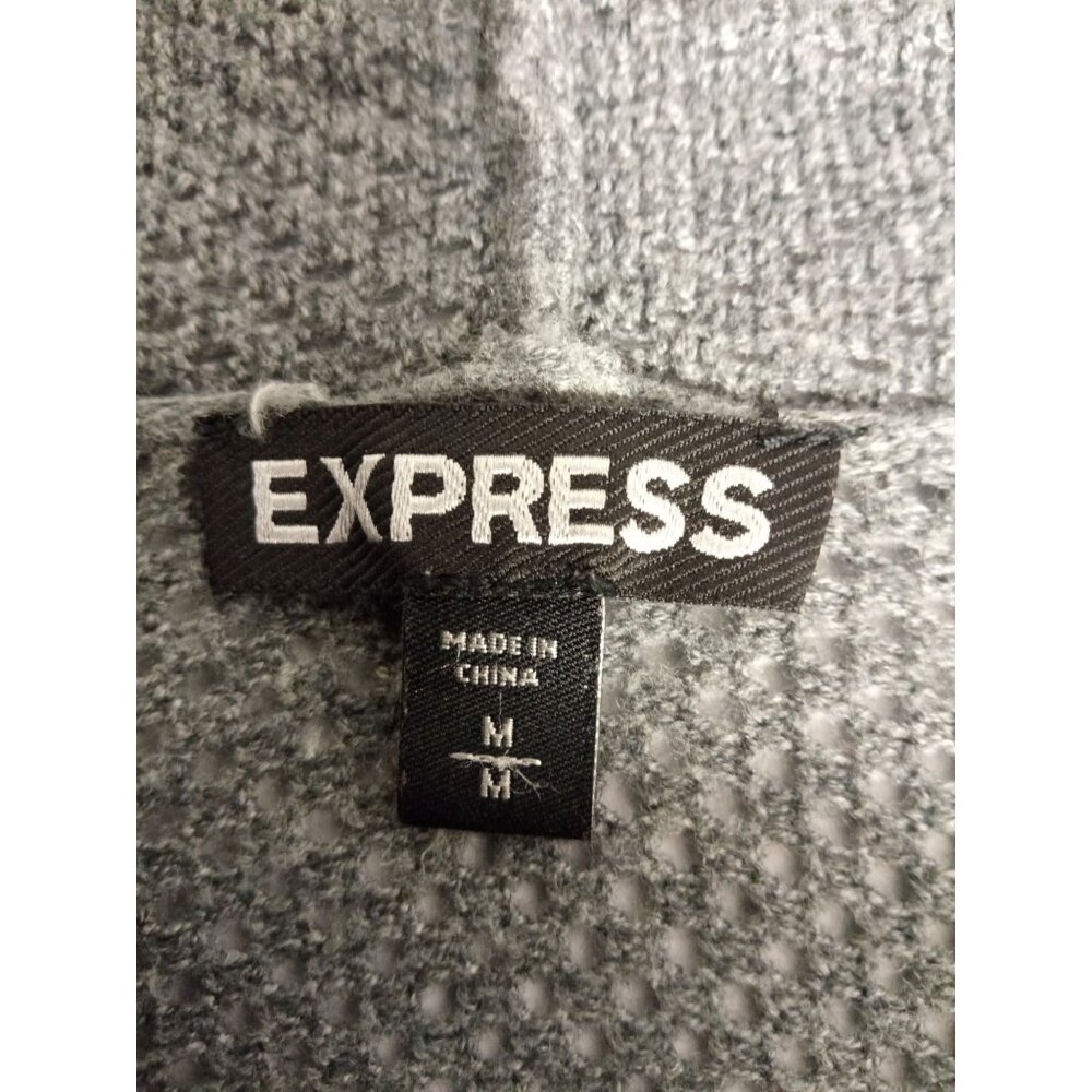 Express Women's Gray Knit Cardigan Duster Sweater Size Medium - Picture 5 of 6